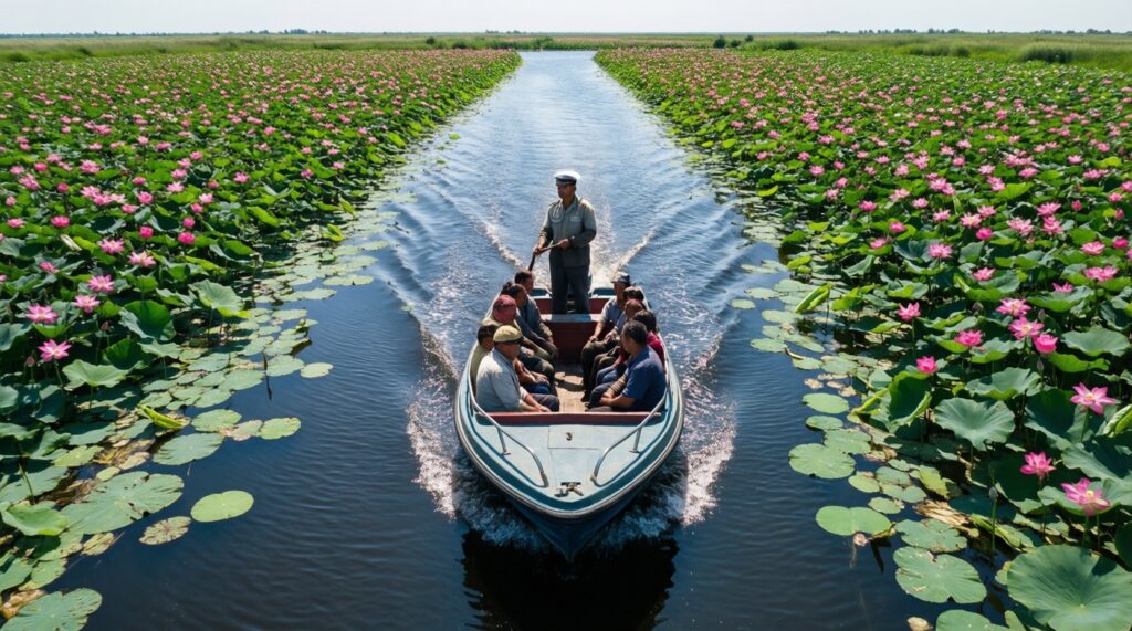 Туризм и маршруты выходного дня: дельта Волги, лотосовые поля, базы отдыха и правила посещения - иллюстрация